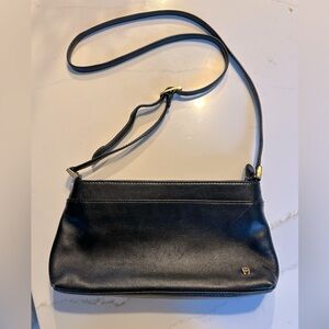 Etienne Aigner genuine leather black crossbody/shoulder bag